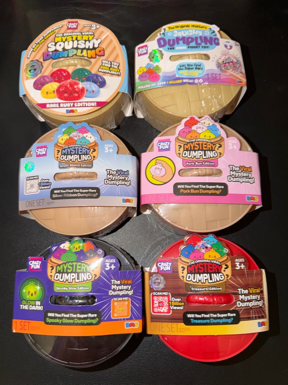 RMS Mystery Dumpling Bundle of 6! Spooky Glow, Treasure, Silver Ribbon, Pork etc